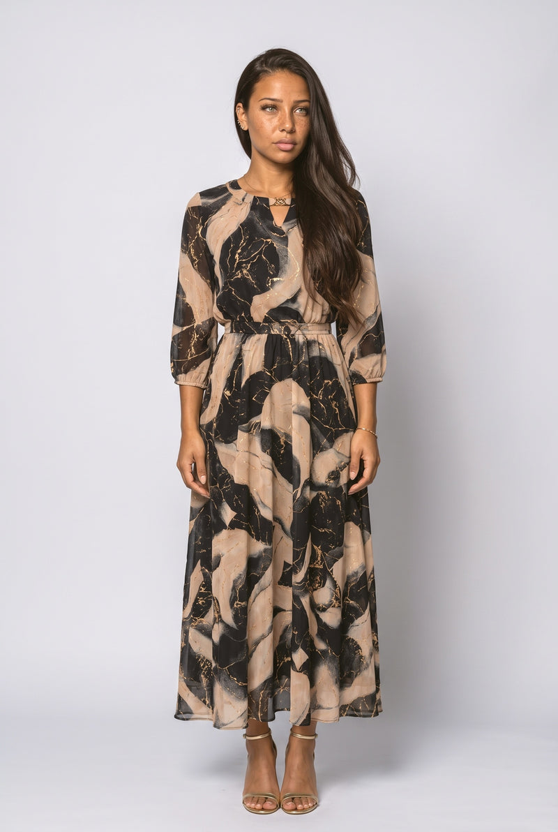 Black Chiffon Maxi Dress