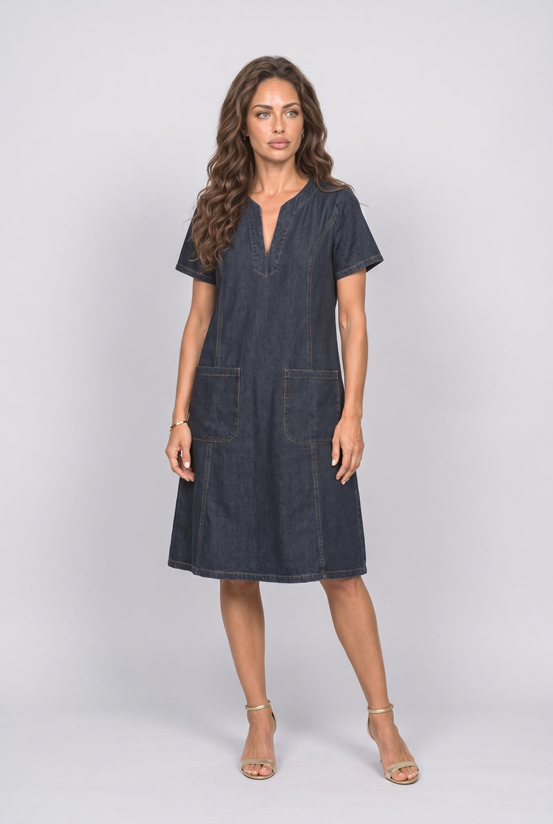 Denim V-Neck Summer Dress