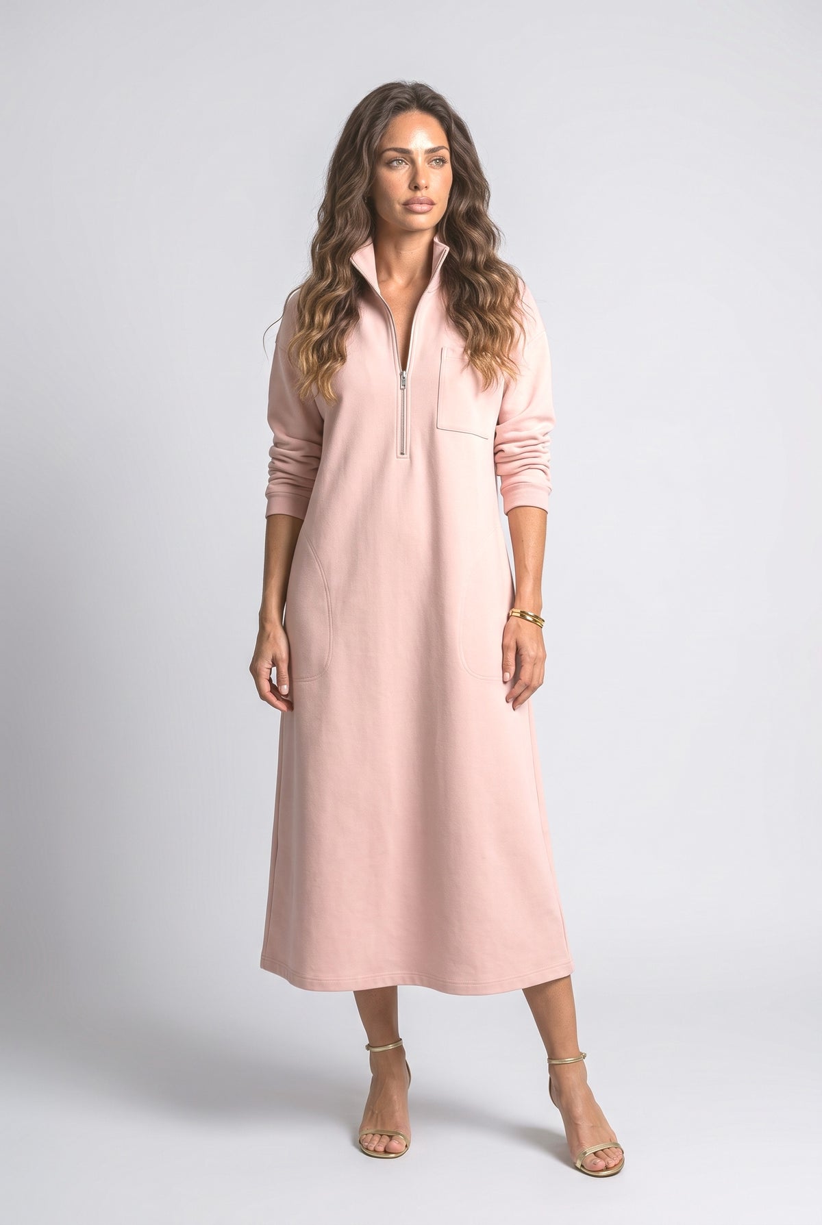 Pink Midi Dress, Pink