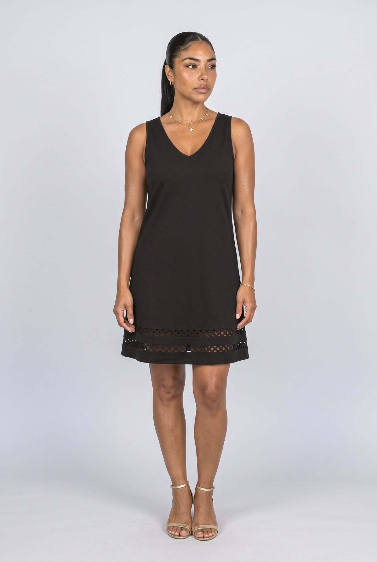 V-Neck Geometric Sleeveless Summer Dress