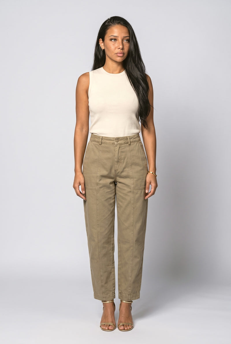 Warm Khaki Wide Leg Pants