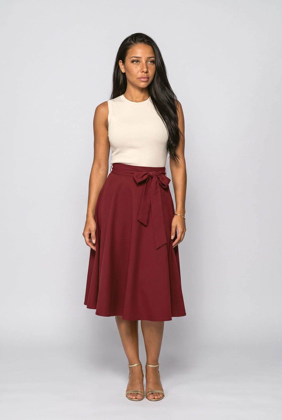 Pleated Midi Skirt