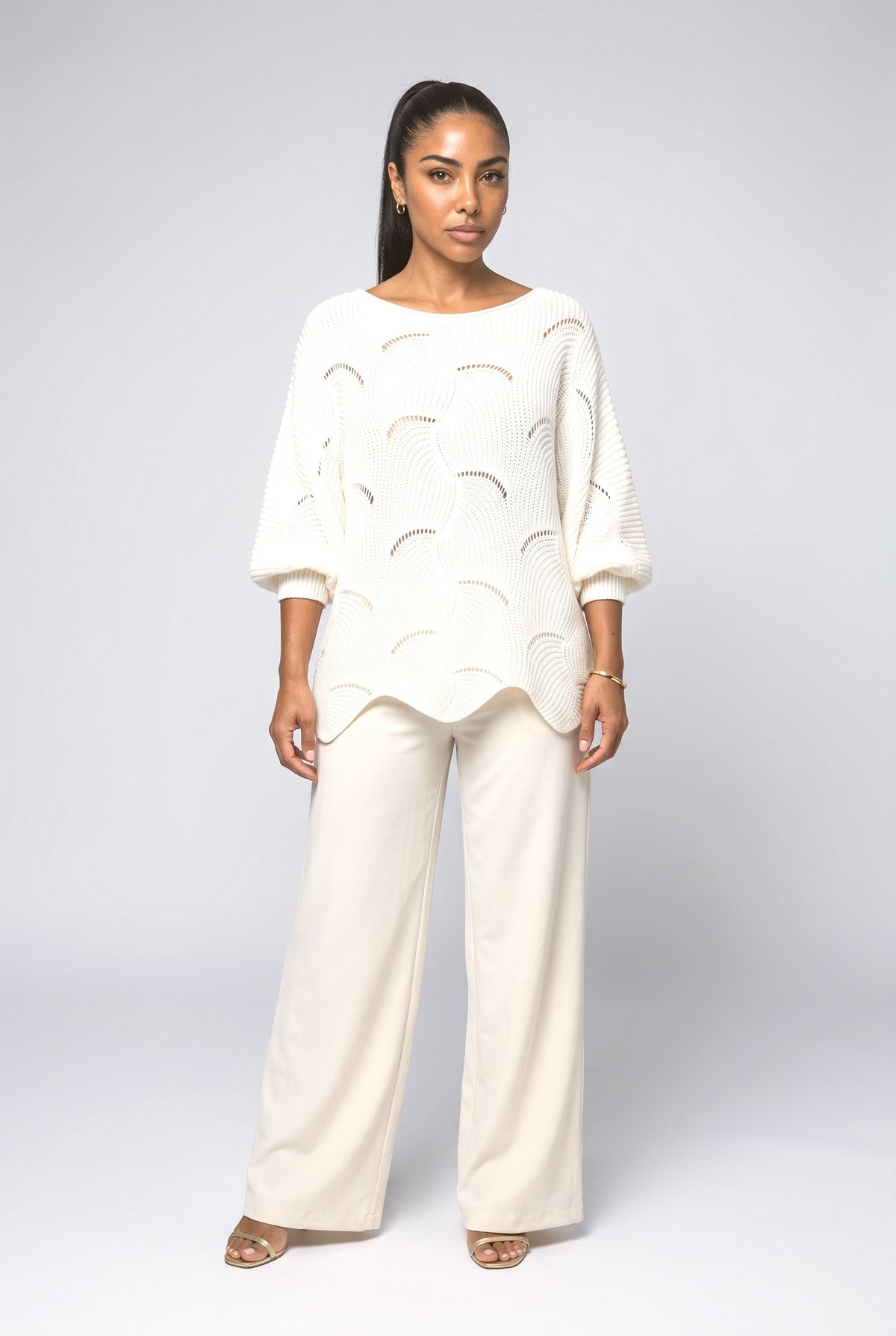 Knit Batwing Sleeve Pullover Sweater