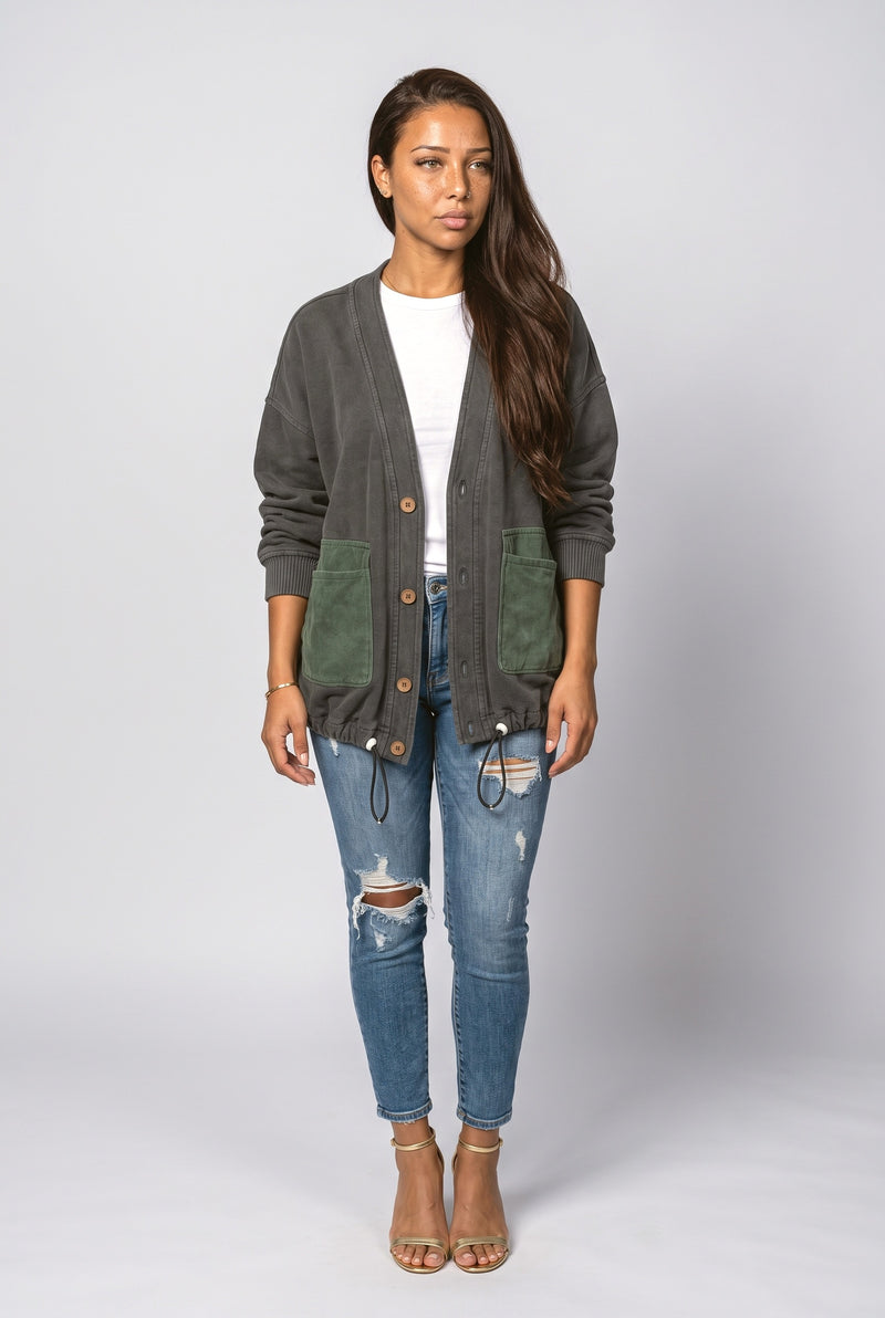 Gray Knit Cardigan