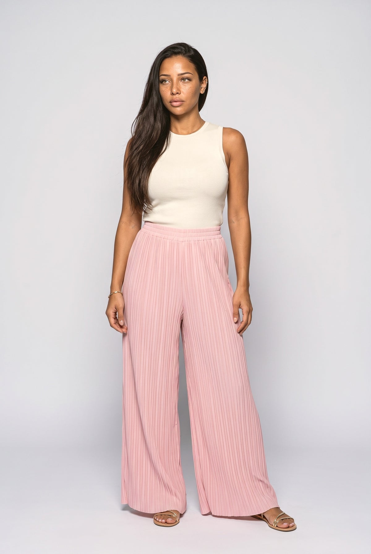 Pleated Wide Leg Pants