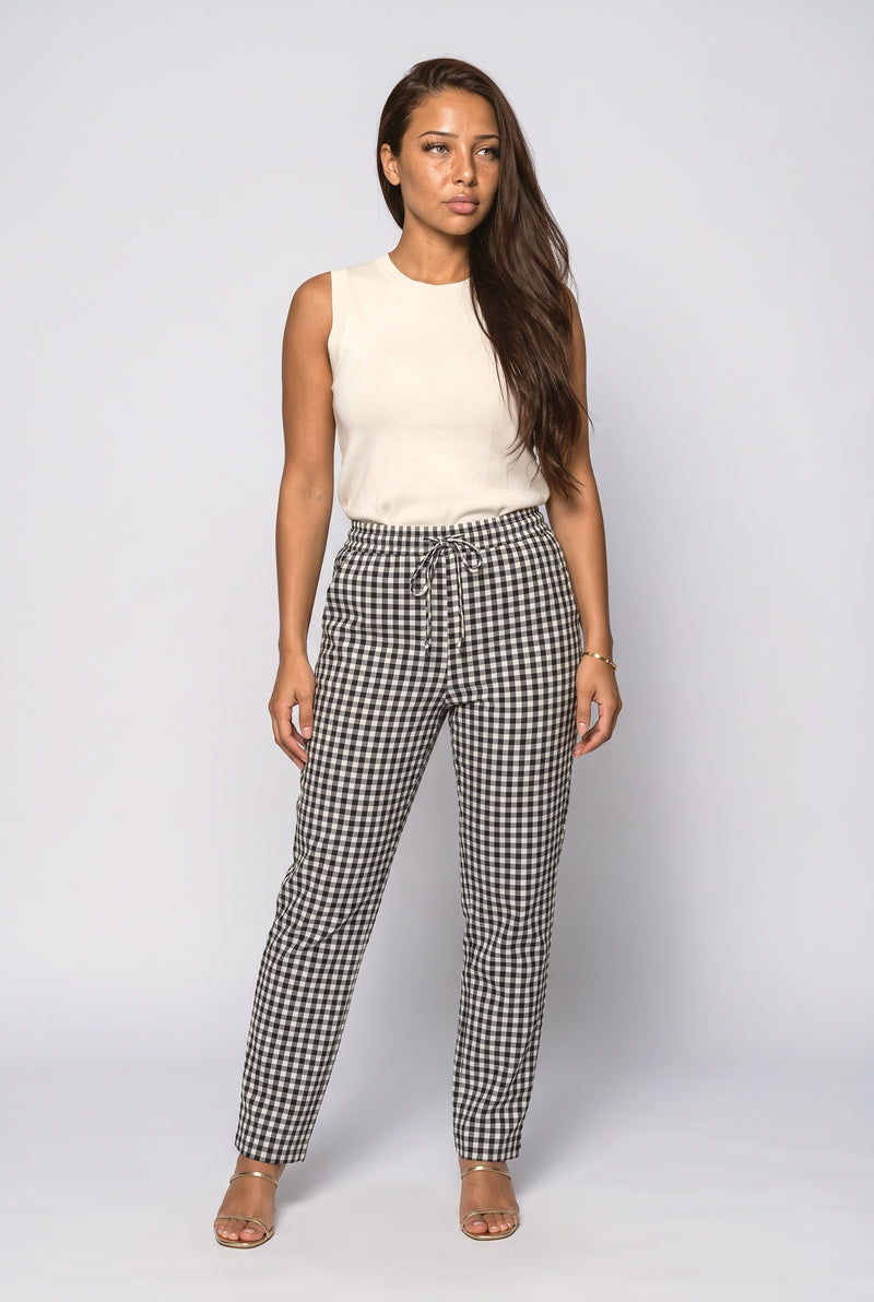 Gingham Wide Leg Pants