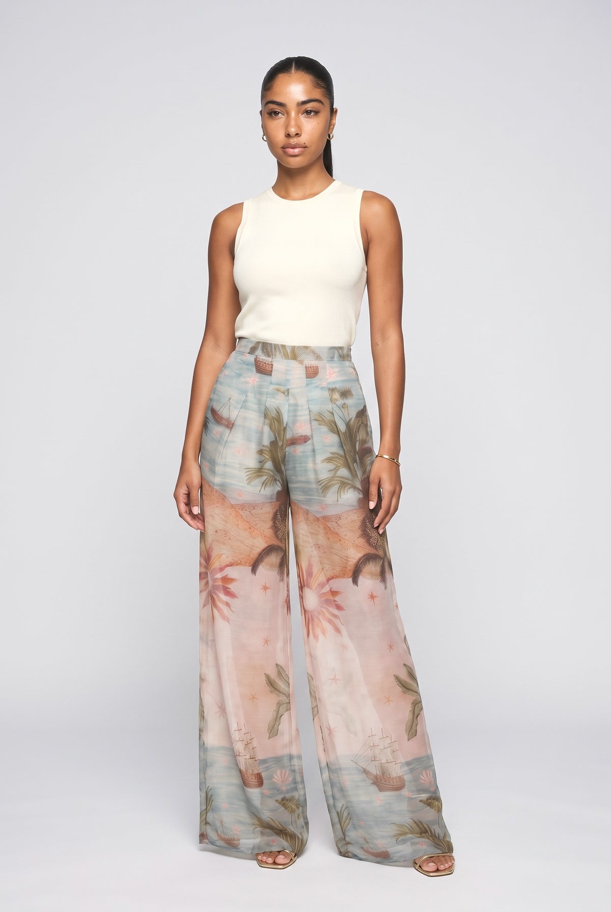 Oceanic Mirage Flow Wide Leg Pants