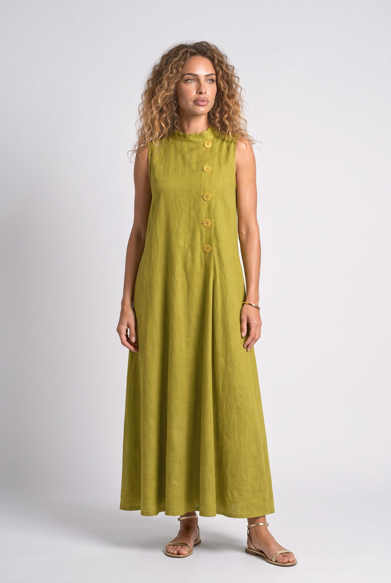 Green Sleeveless Maxi Dress