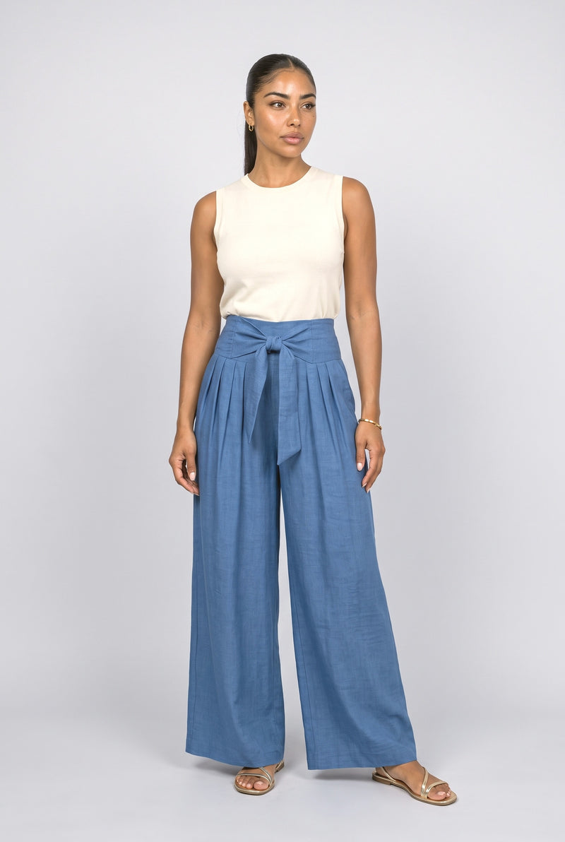 Denim Apricot Wide Leg Pants