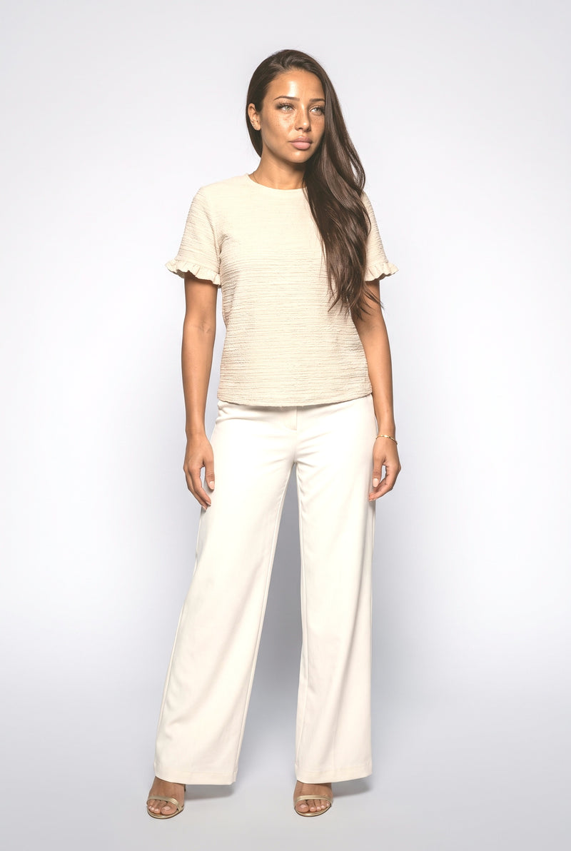 Flutter Sleeve Pullover Sweater