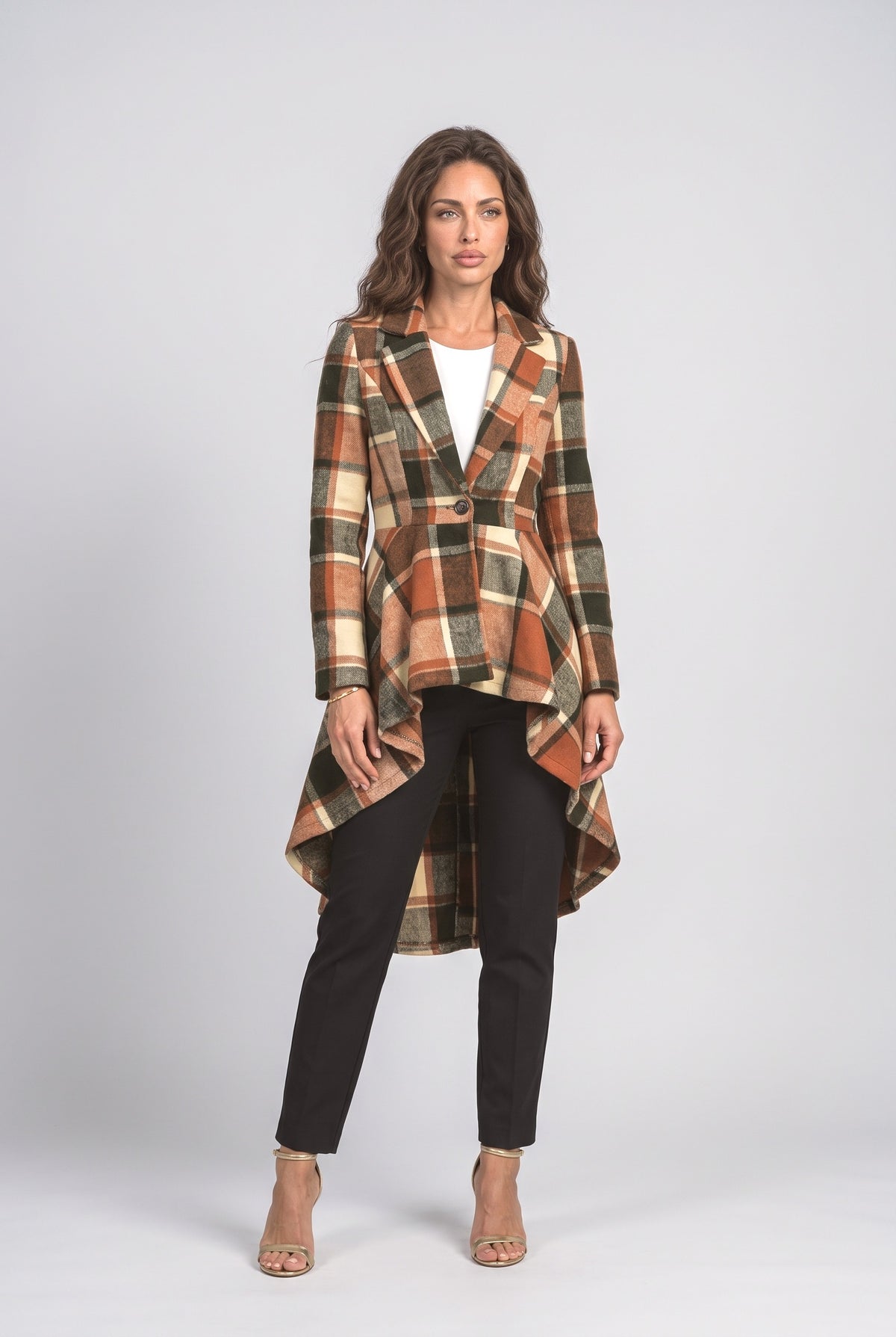 Plaid Wool Coat