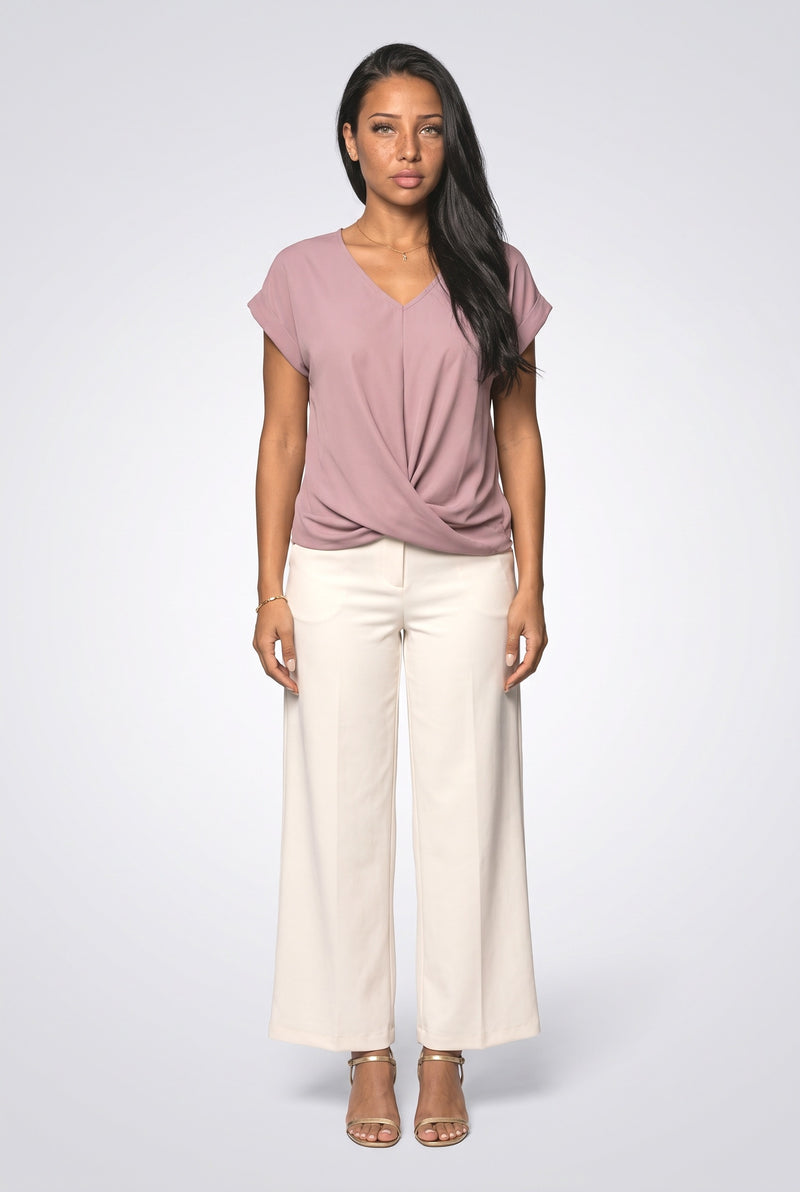 Dusty Mauve V-Neck T Shirt