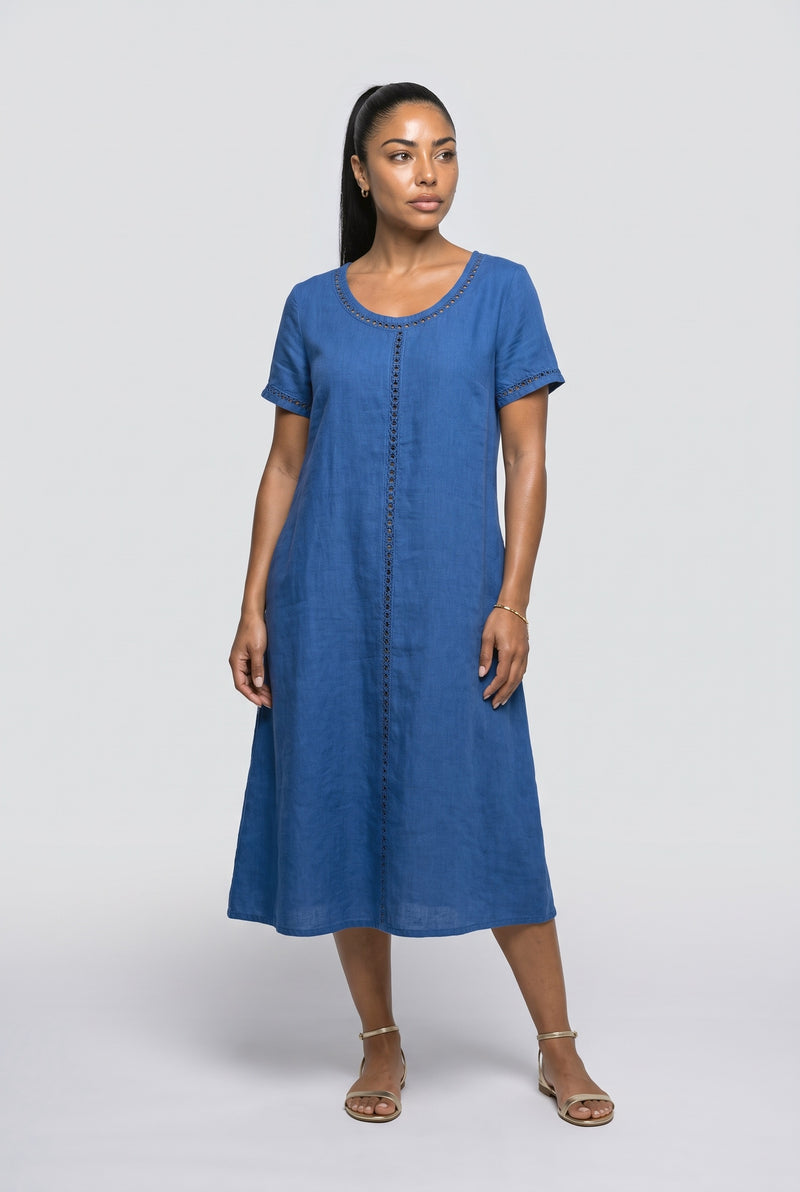 Denim Linen Midi Dress