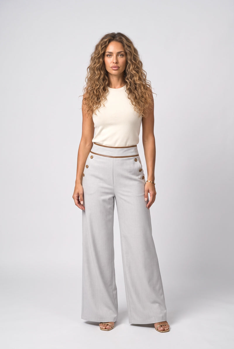 Light Gray Wide Leg Pants
