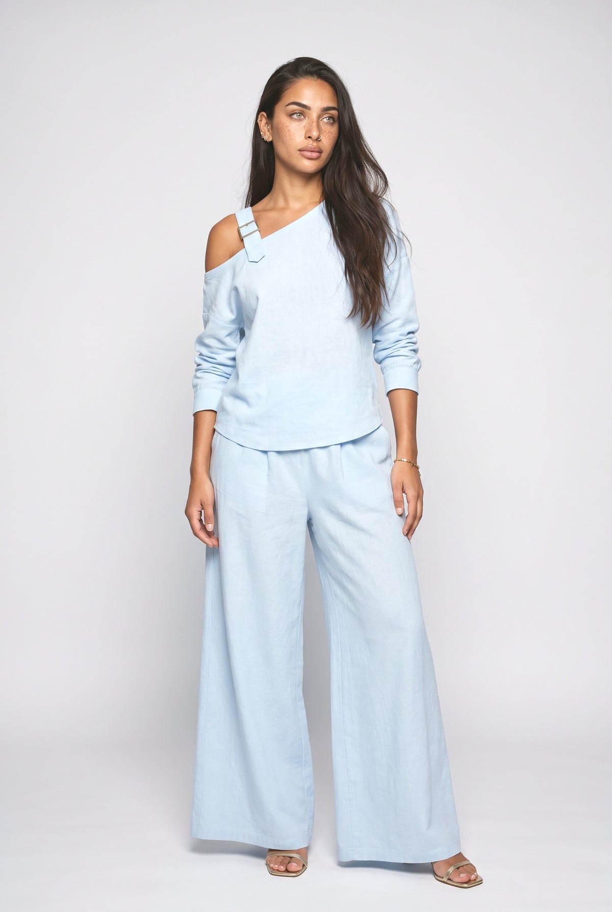 Linen Asymmetric Two Piece Outfit