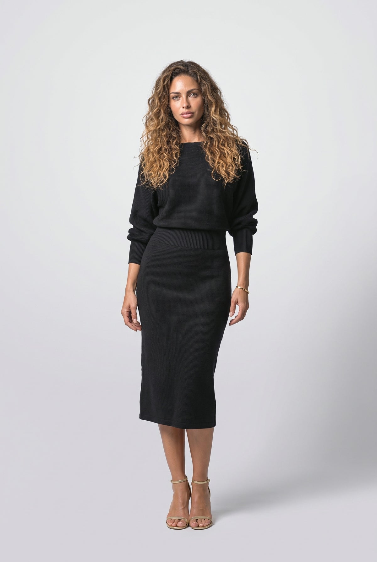 Knit Wrap Skirt Set