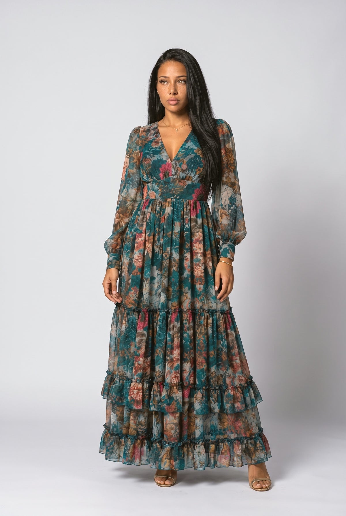 Floral Tiered Maxi Dress