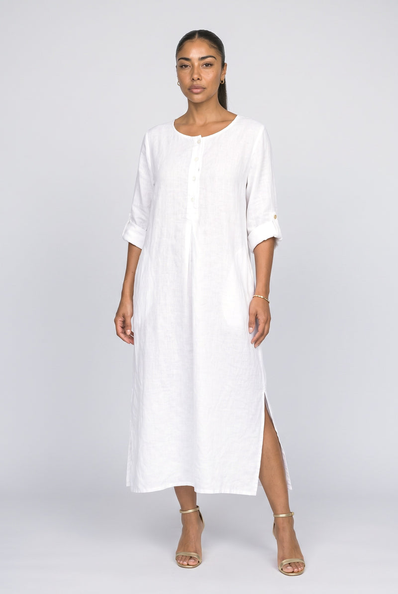 Linen Flowy Midi Dress
