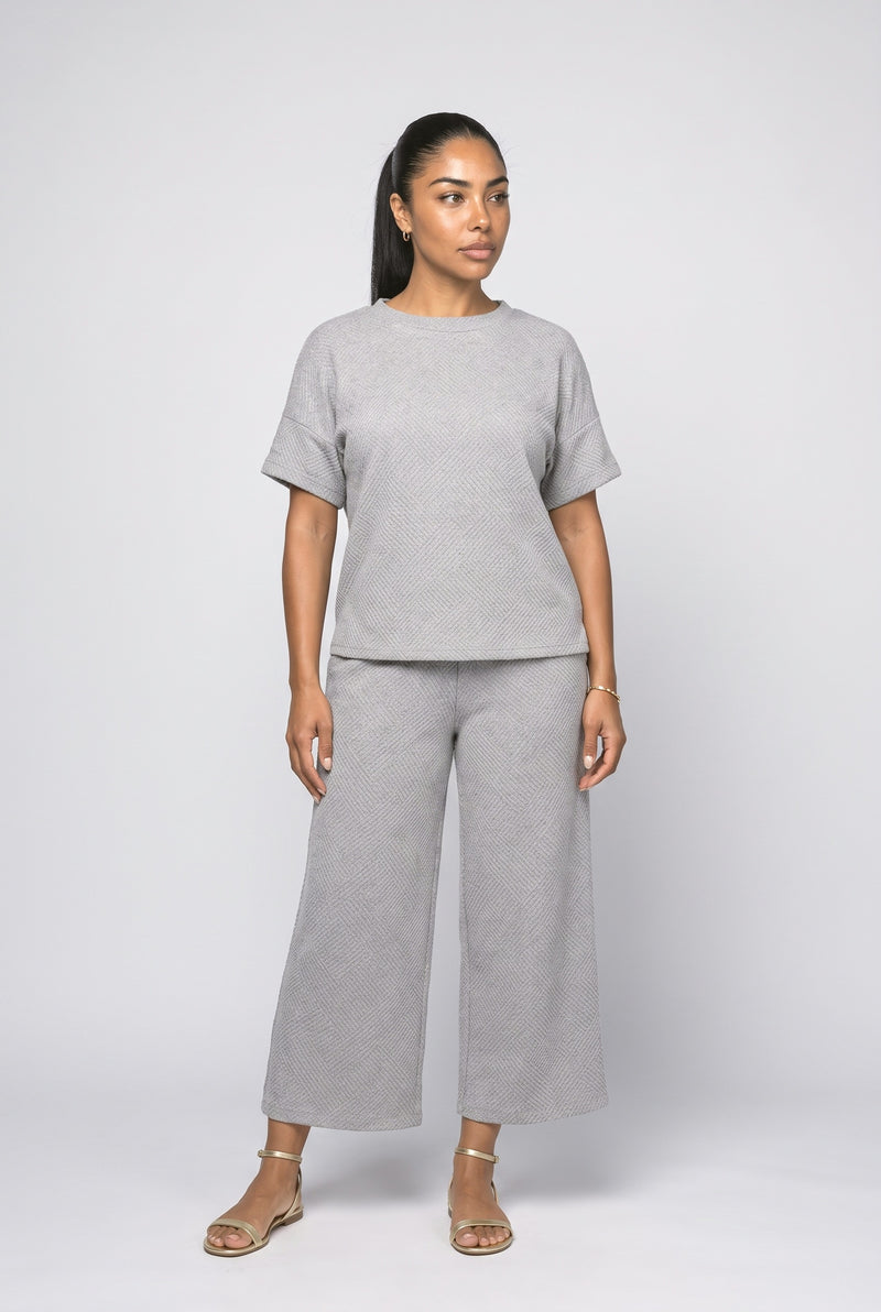 Heather Grey Knit Two Piece Outfit