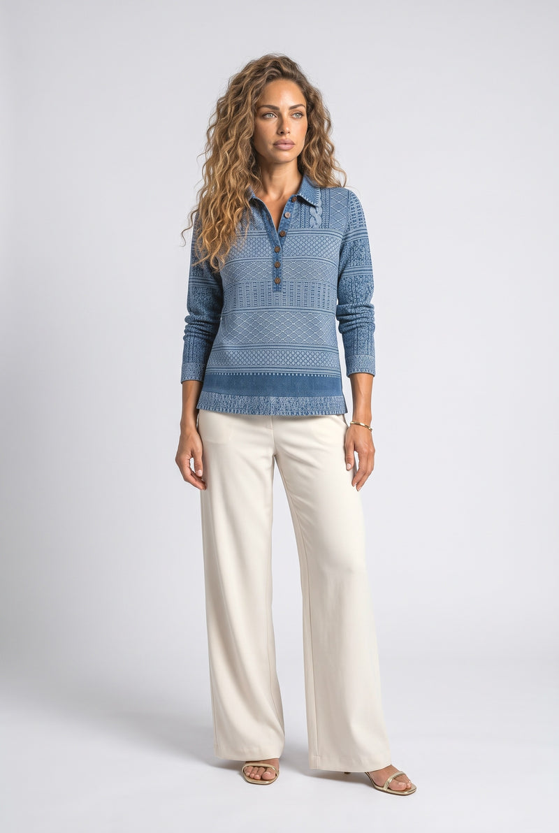 Blue Knit Blouse