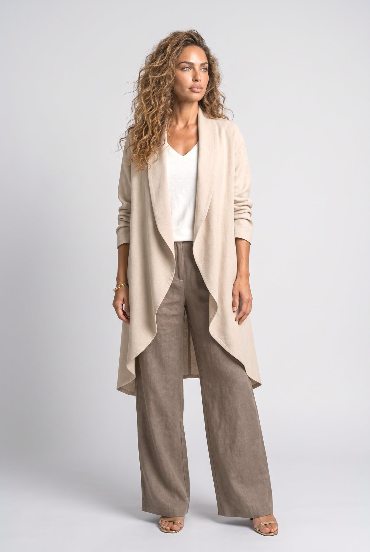 Brown Two Piece Outfit, Taupe