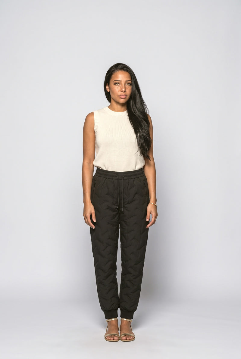 Black Fleece-Lined Joggers