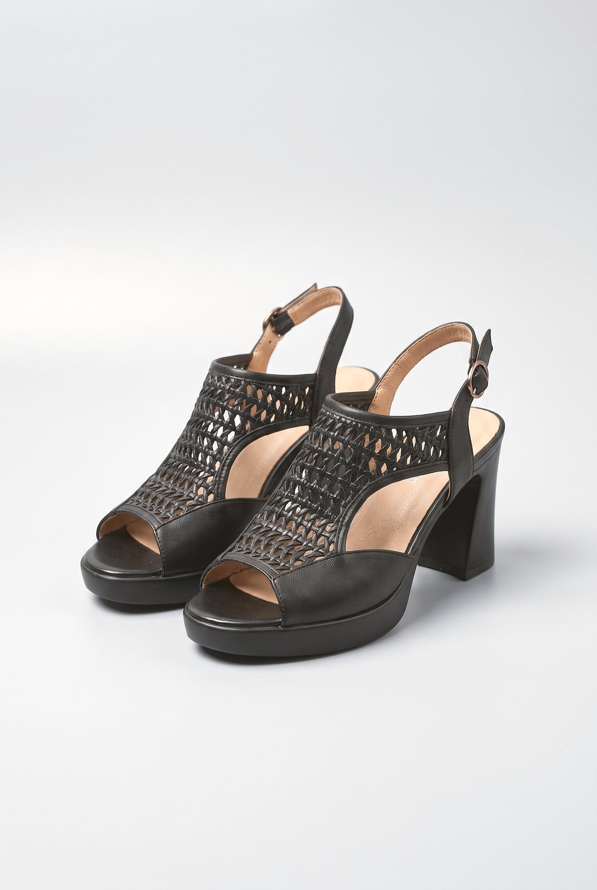 Black Platform Sandals, Black