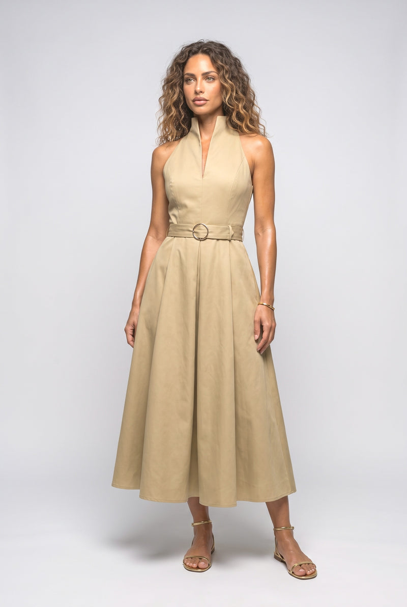 Khaki Midi Dress