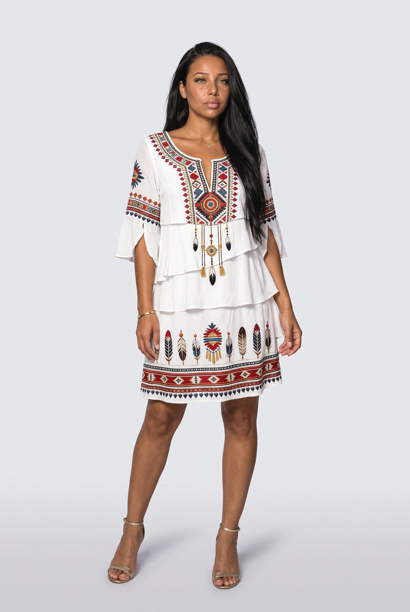 White Tiered Maxi Dress
