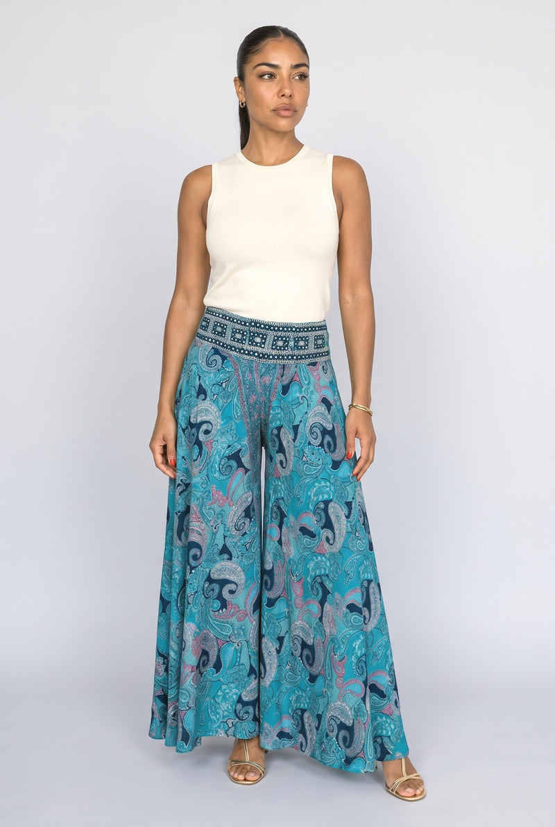 Paisley Flowy Palazzo Pants