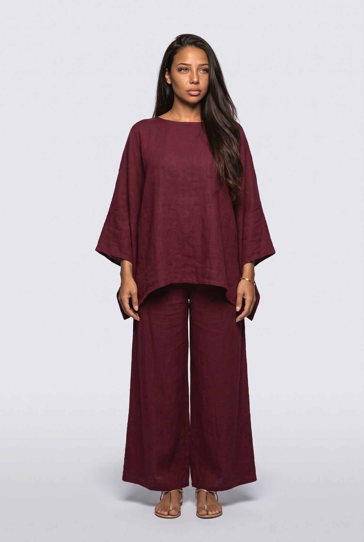 Batwing Sleeve Flowy Two Piece Outfit