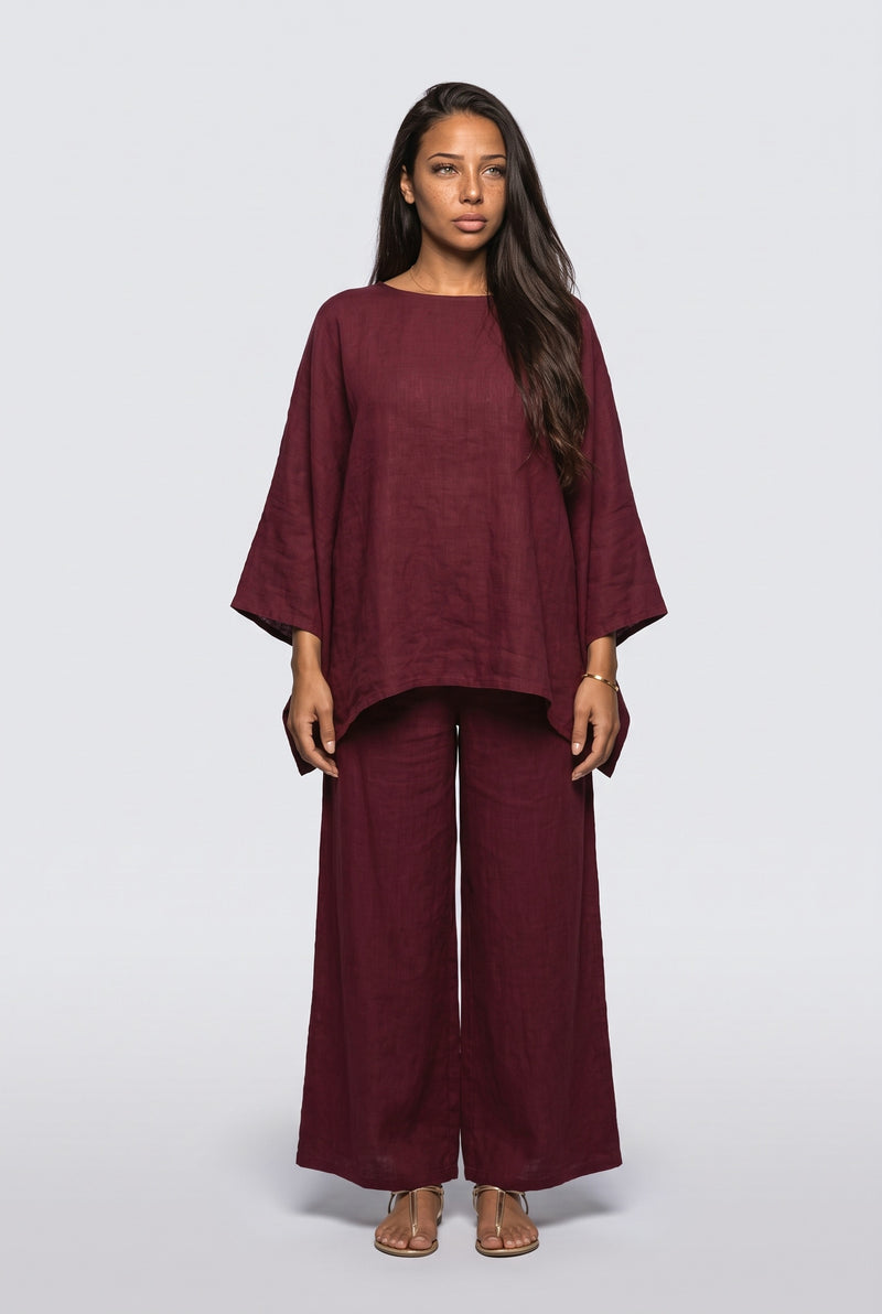 Batwing Sleeve Flowy Two Piece Outfit
