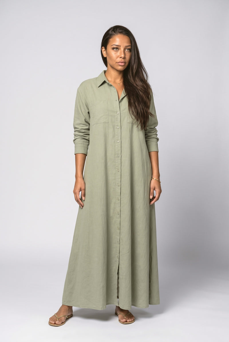 Light Olive Maxi Dress
