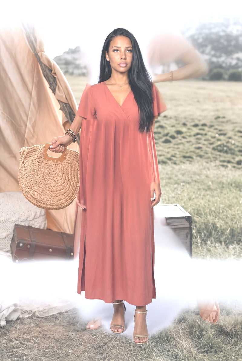 V-Neck Slit Maxi Dress