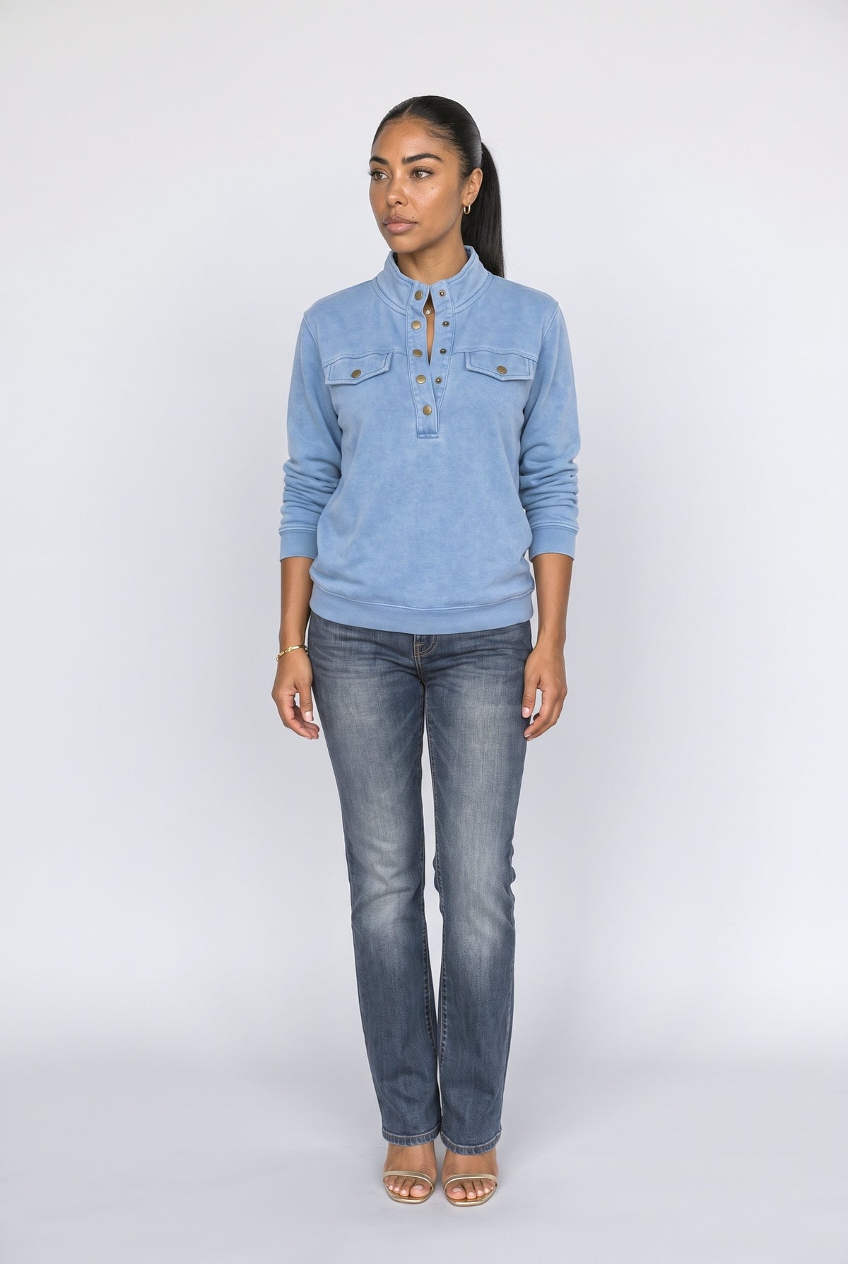 Blue Sweatshirt, Washed Blue