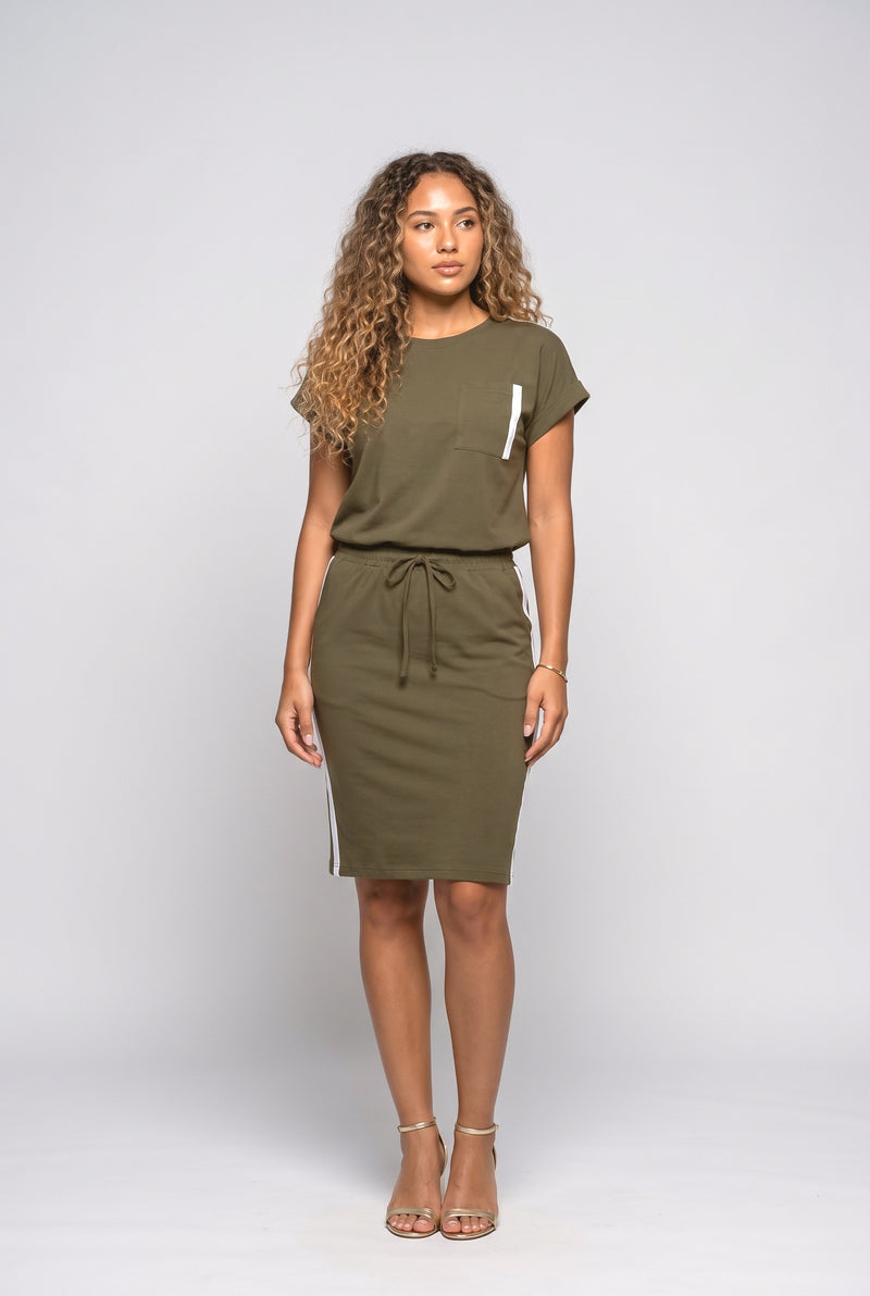 Olive Striped Two Piece Outfit