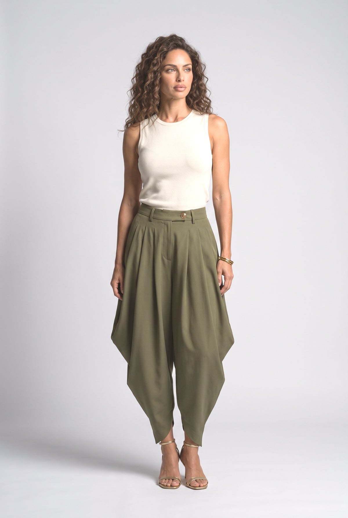 Pleated Wide Leg Pants