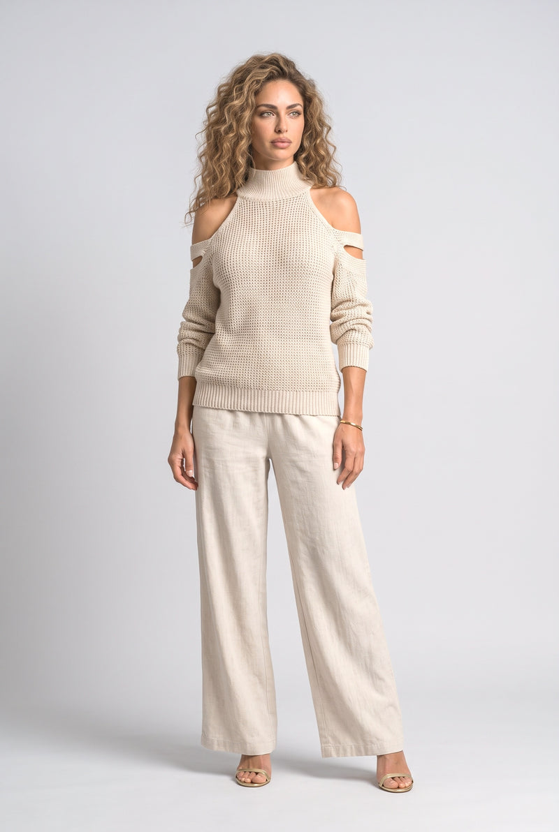 Cream Knit Two Piece Outfit