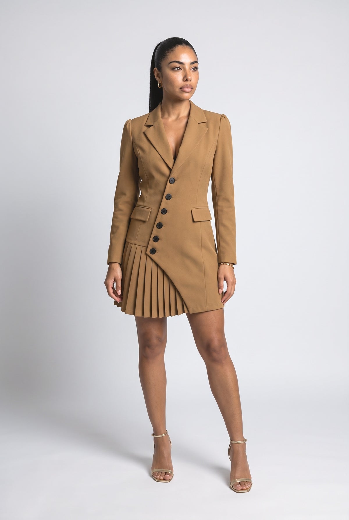 Pleated Mini Dress