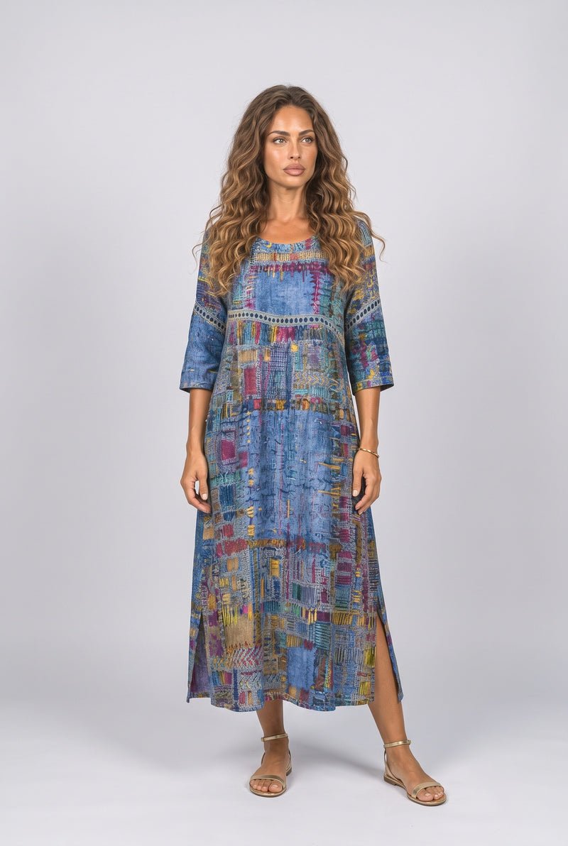 Blue Green Midi Dress