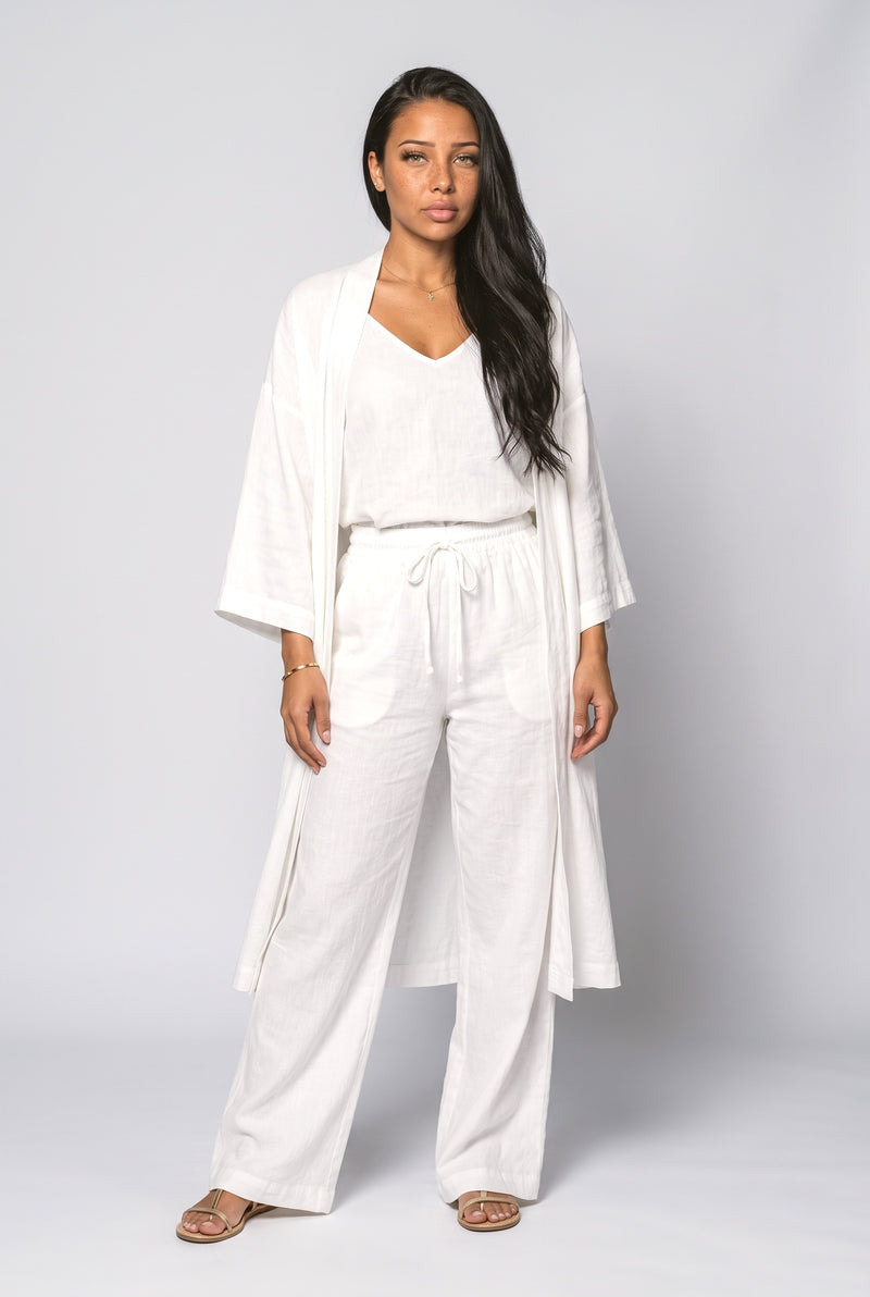 White Khaki Two Piece Outfit
