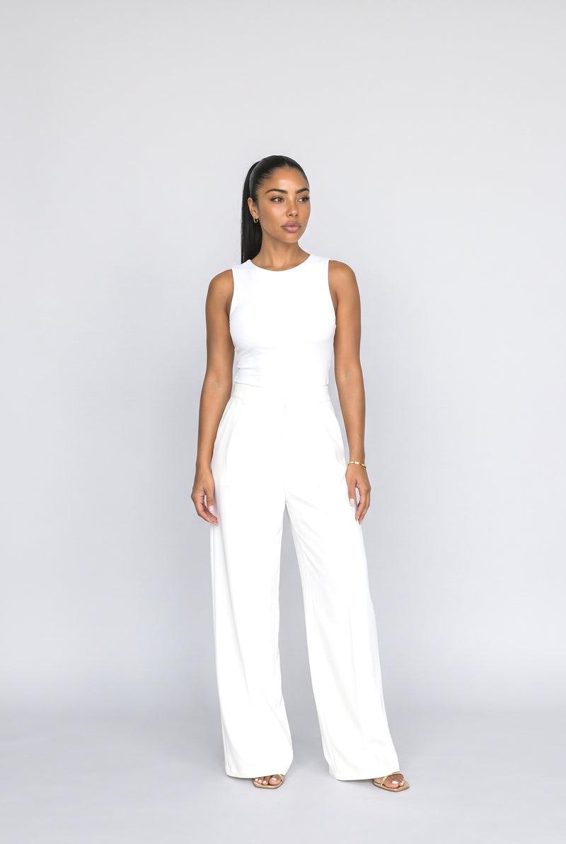 White Wide Leg Pants