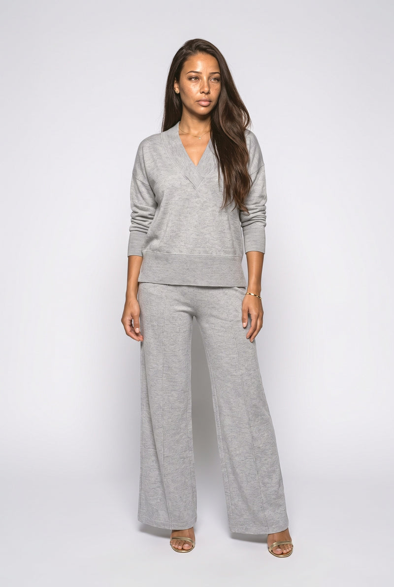 Gray Knit Two Piece Outfit