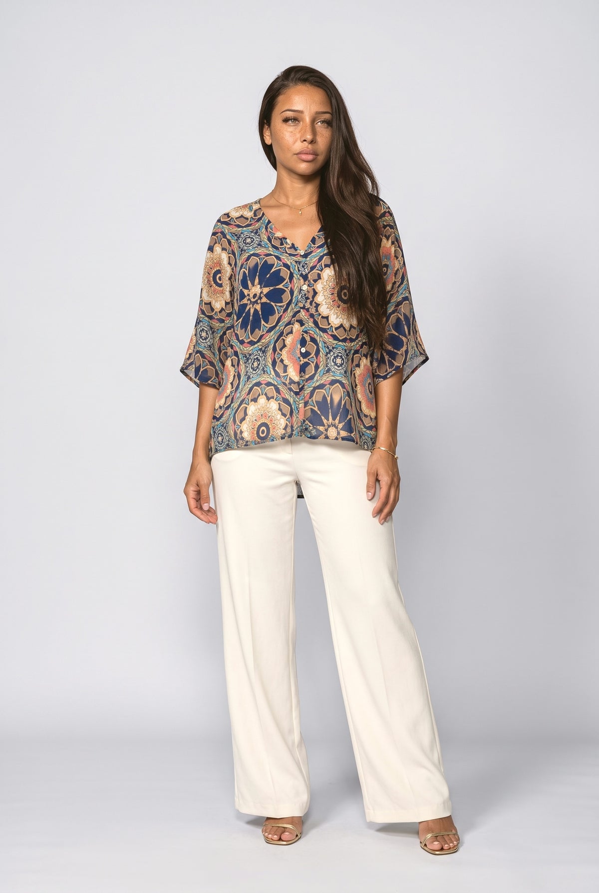 V-Neck Draped Blouse