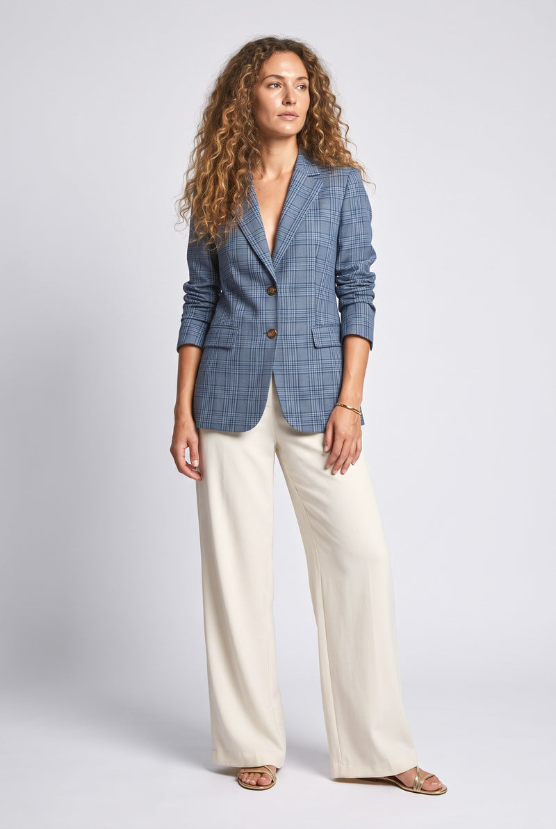 Blue Red Plaid Blazer