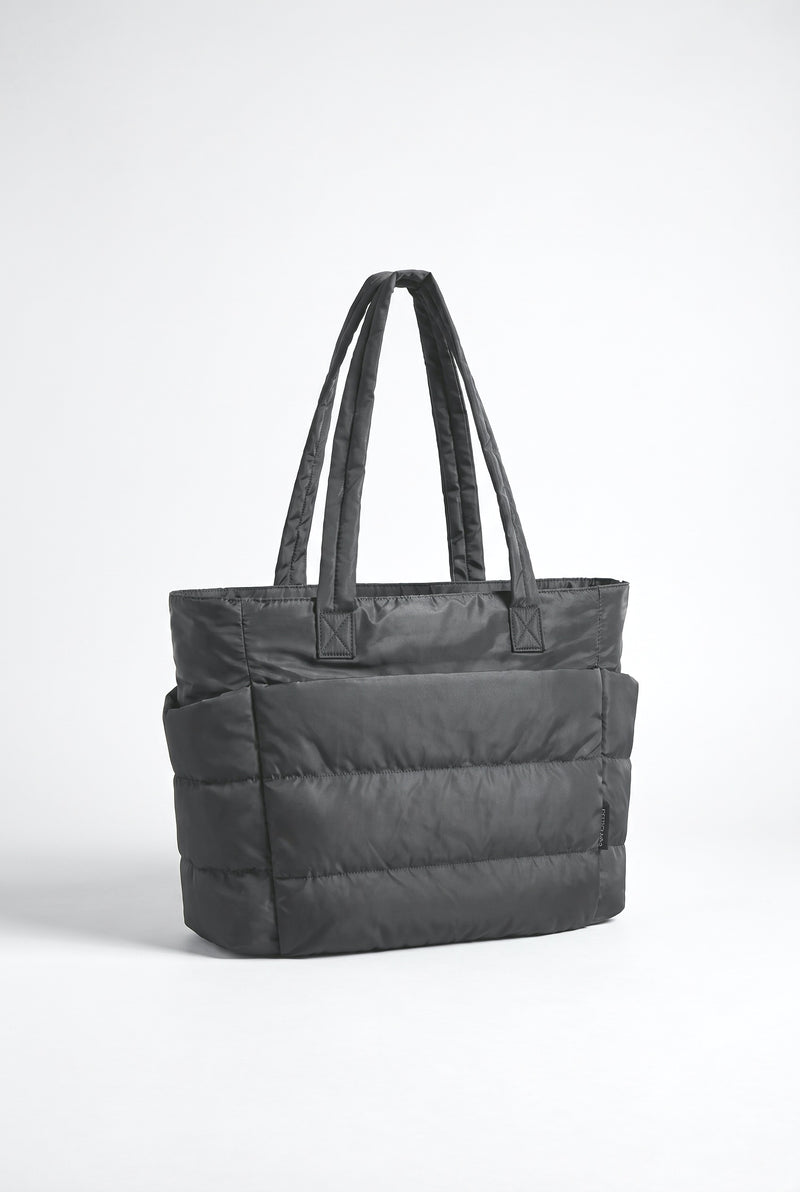 Black Quilted Puffer Tote Bag