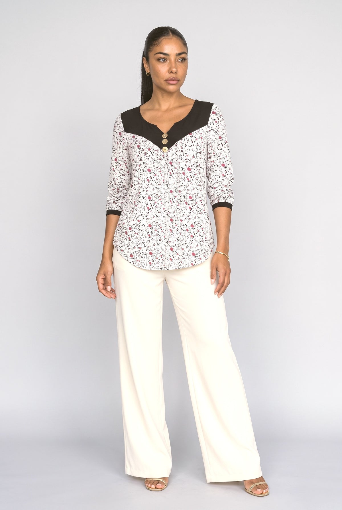 V-Neck Floral Blouse