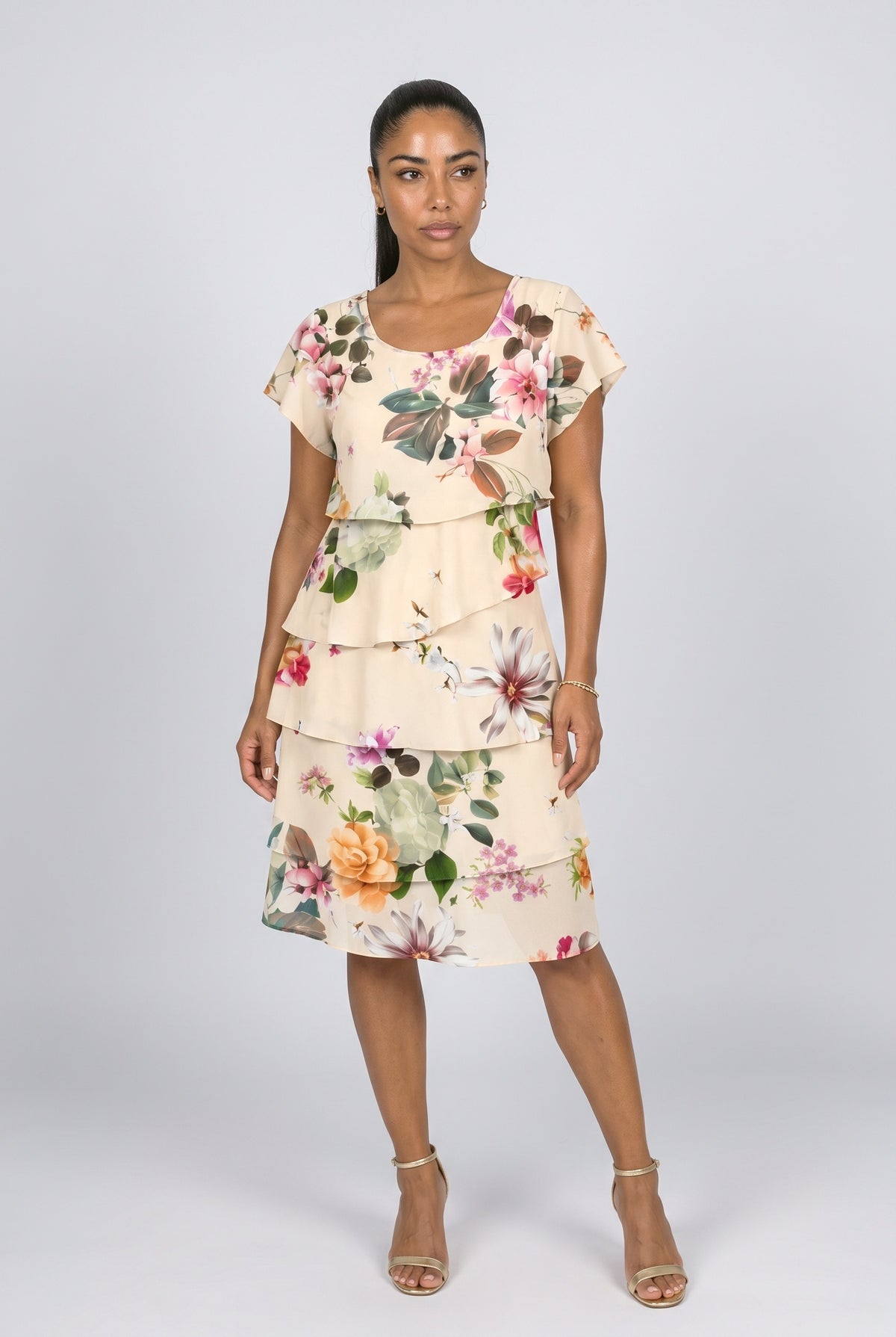 Floral Tiered Midi Dress