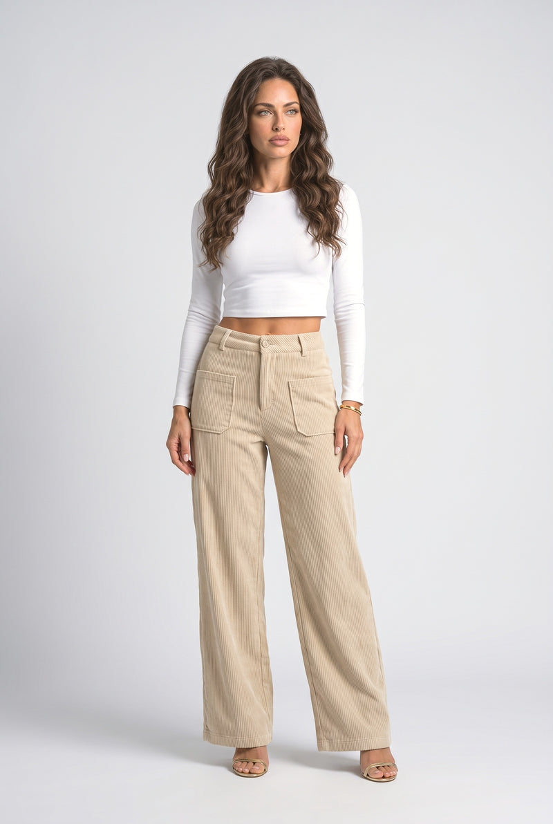 Apricot Wide Leg Pants