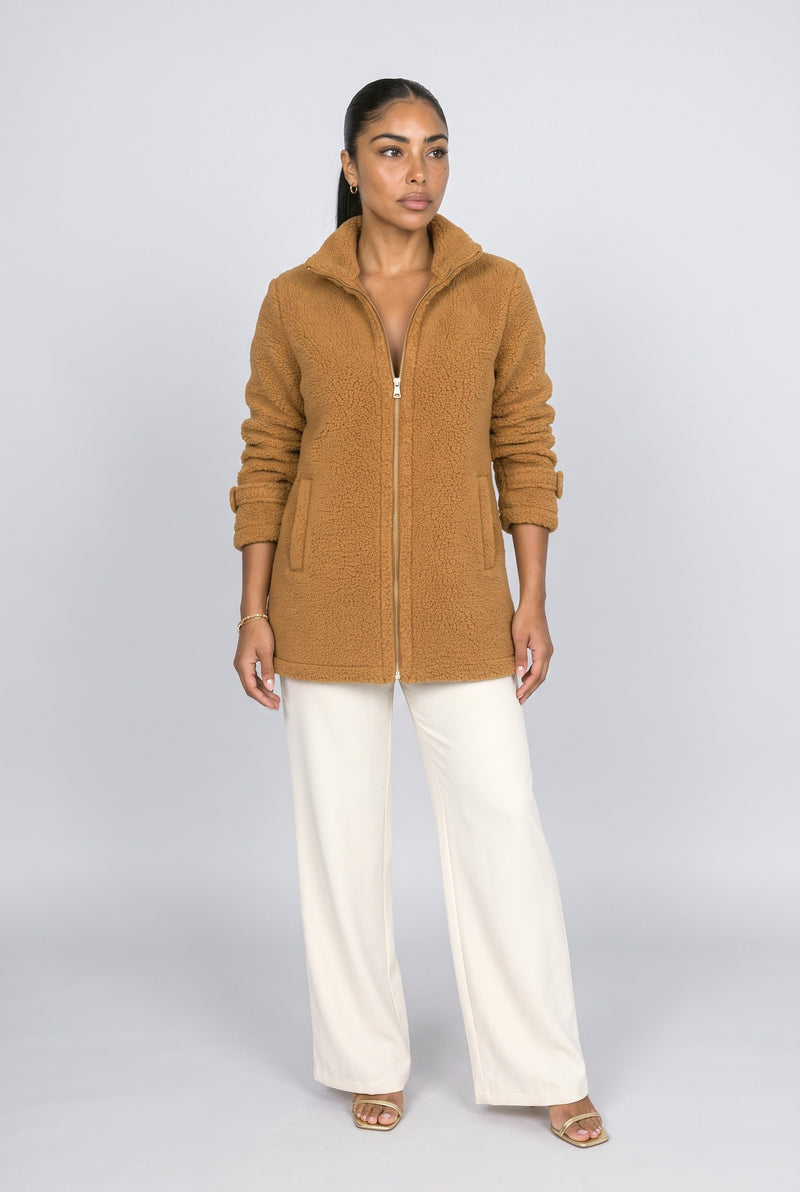 Brown Navy Fleece Jacket